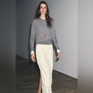 ZARA BEADED MIDI SKIRT ZW COLLECTION